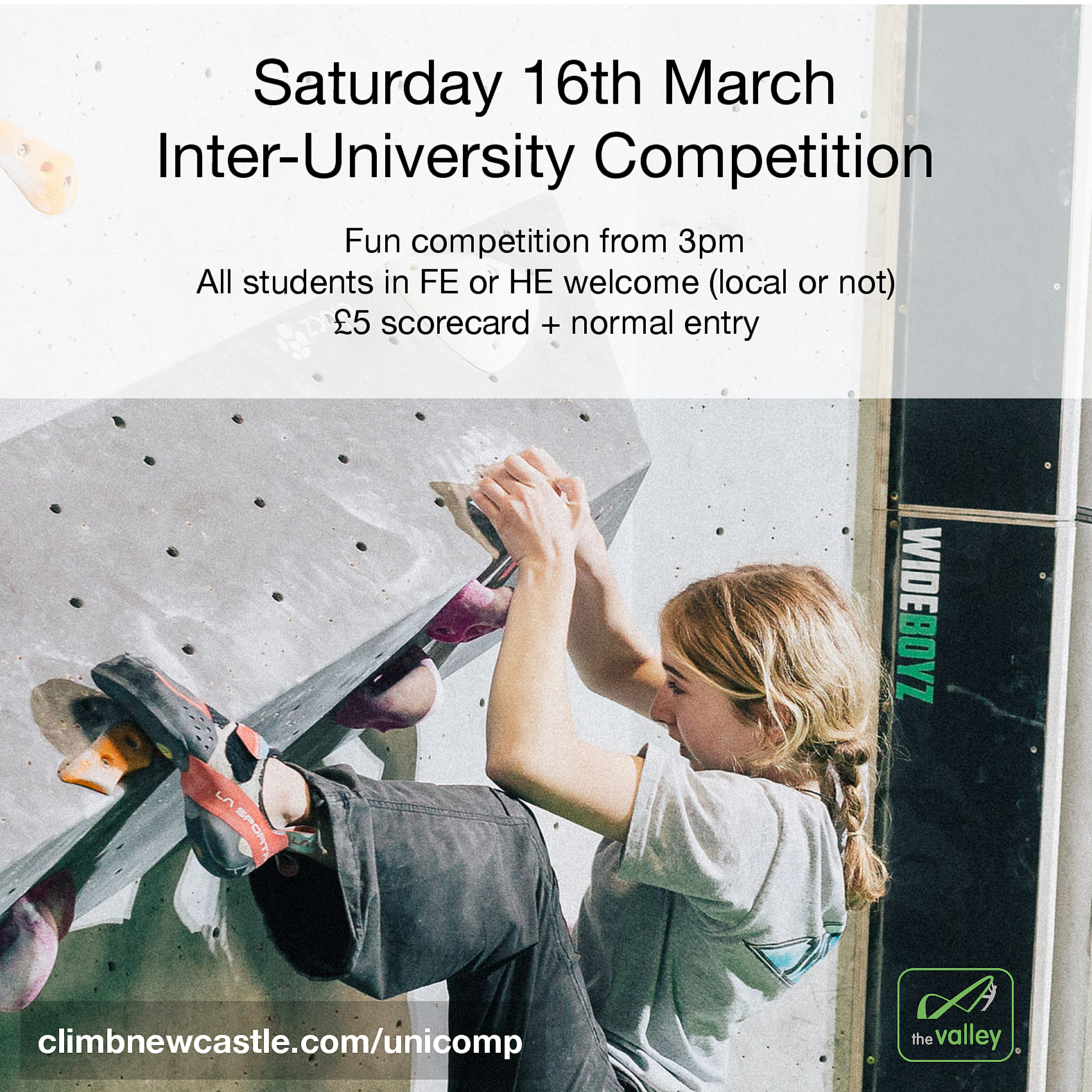 Competition poster for Uni comp on March 16th