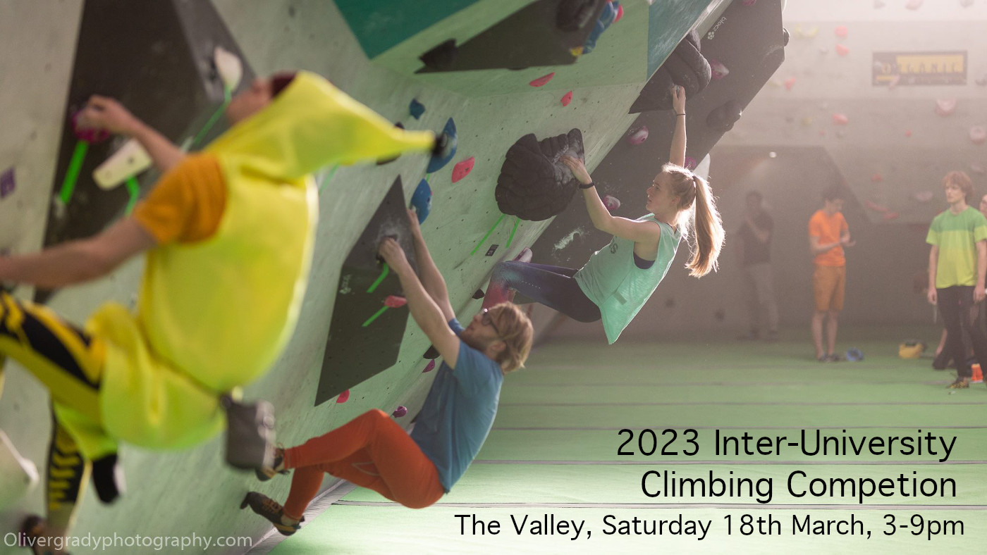 2023 Inter-University Climbing Competition
The Valley, Saturday 18th March